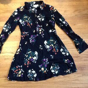 Highline Black Floral Shirtdress Mini
